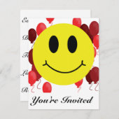 Angesicht mit roten Balloons Einladung (Vorne/Hinten)
