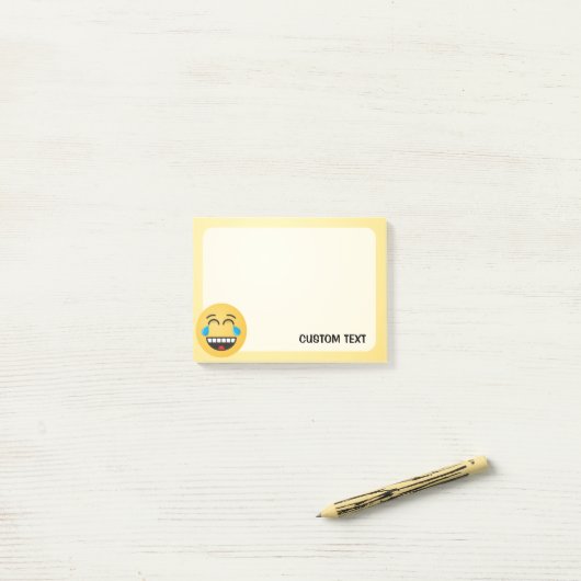 Angesicht mit Tränen der Freude Post-it Klebezettel (Auf Schreibtisch)