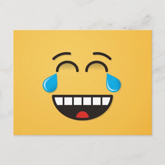 Angesicht mit Tränen der Freude Postkarte (Vorderseite)