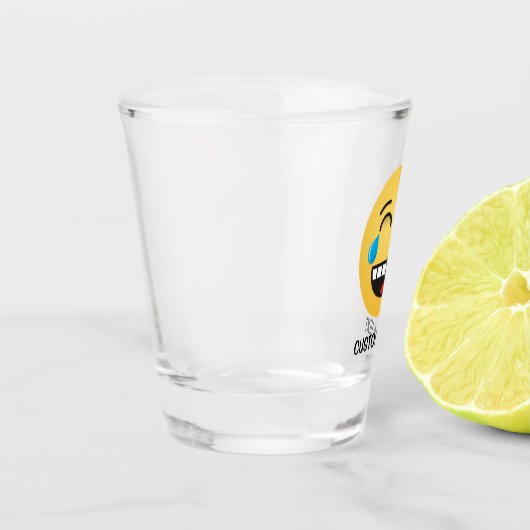 Angesicht mit Tränen der Freude Schnapsglas (Links)