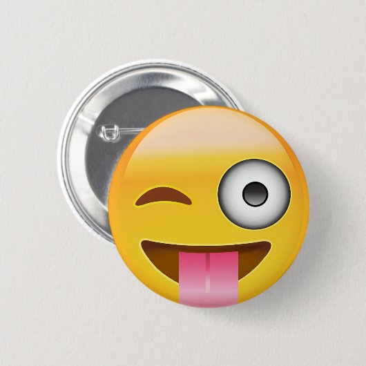 Angesicht mit verklemmter Zunge und weinendem Auge Button (Vorne & Hinten)