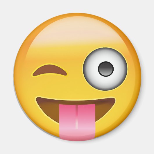 Angesicht mit verklemmter Zunge und weinendem Auge Magnet (Vorne)