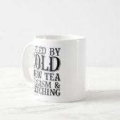 Angespornt durch kalten Biertee, Sarcasm und Skizz Kaffeetasse (Vorderseite Links)