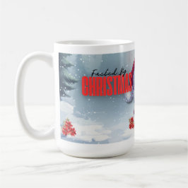 Angespornt durch Weihnachtskeue und Koffein Kaffeetasse