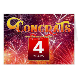 Angestellt-Jahrestag 4 Jahre Feier-Feuerwerks-