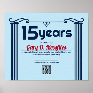 Angestellt-Jahrestagszertifikat der Spalten Poster