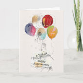 Angestellte 6. Jubiläumsballonkarte Karte (Vorderseite)