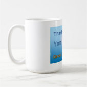 Angestellte danken Ihnen Kaffeetasse (Links)