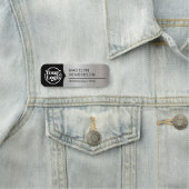 Angestellte Schwarz-Metallic-Silber-Logo Magnetic Namensschild (Beispiel)