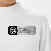 Angestellte Schwarz-Metallic-Silber-Logo Magnetic Namensschild