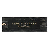 Angestellte von Schwarzen Gold-Marmor Namenschild (Vorderseite)