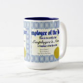 Angestellter der Jahr-Zertifikat-Tasse Zweifarbige Tasse (VorderseiteRechts)