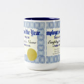 Angestellter der Jahr-Zertifikat-Tasse Zweifarbige Tasse (Mittel)