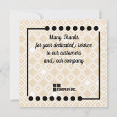 Angestellter der monatlichen Anerkennungskarte Einladung (Rückseite)