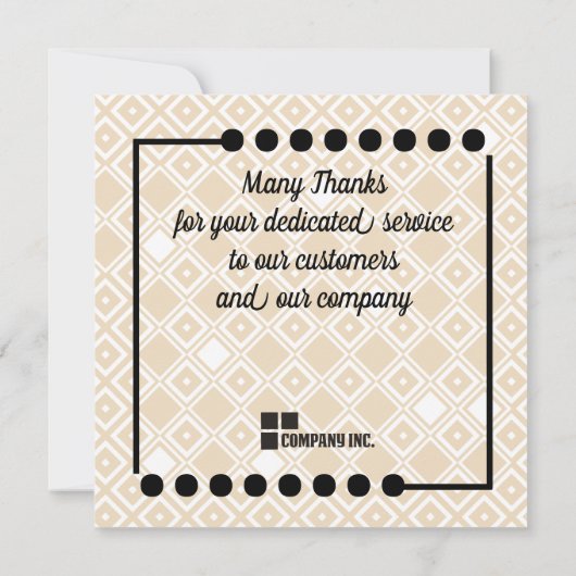 Angestellter der monatlichen Anerkennungskarte Einladung (Rückseite)