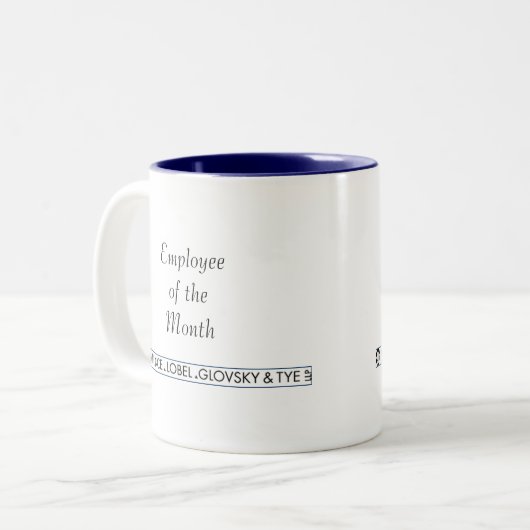 Angestellter der Monats-Tasse Zweifarbige Tasse (Vorderseite Links)
