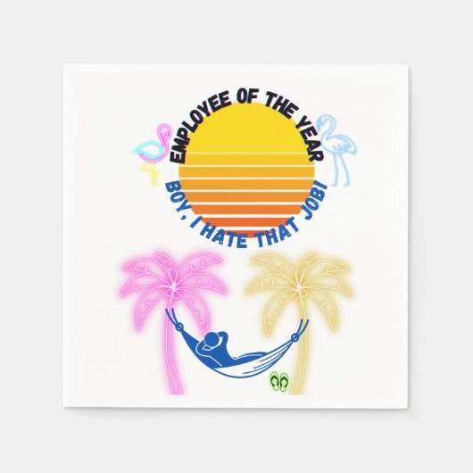 Angestellter des Jahres: Junge ich hasste diesen J Serviette (Vorderseite)