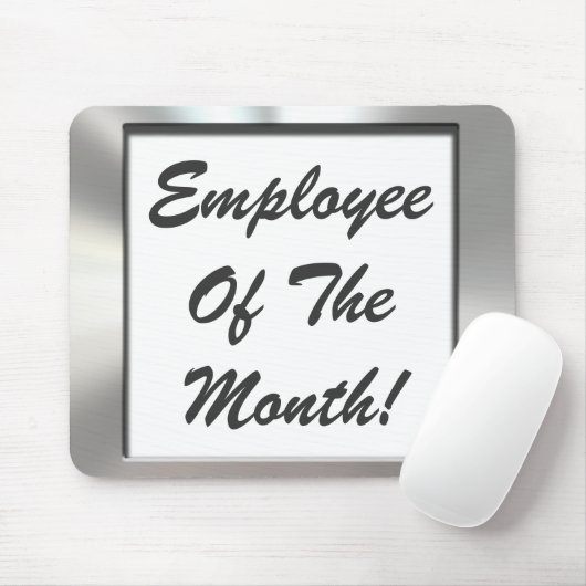 Angestellter des Monats! Silberner Rahmen Mousepad (Mit Mouse)