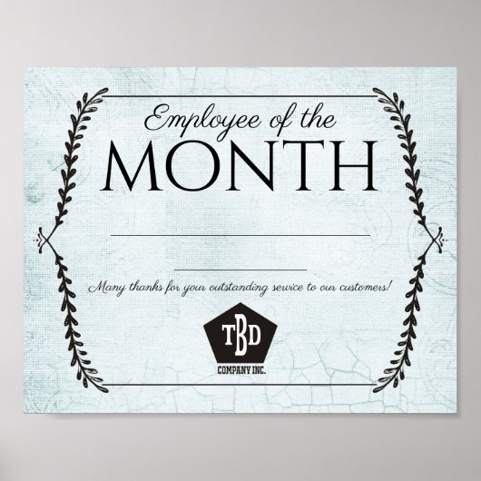 Angestellter des Monatszertifikats in Papierform Poster (Vorne)