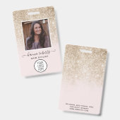 Angestellter oder Stylist-ID von Blush Pink und Go Ausweis (Vorder- & Rückseite)