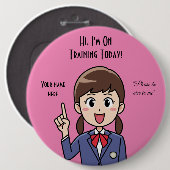 Angestellter rosa Schaltfläche Button (Vorne & Hinten)