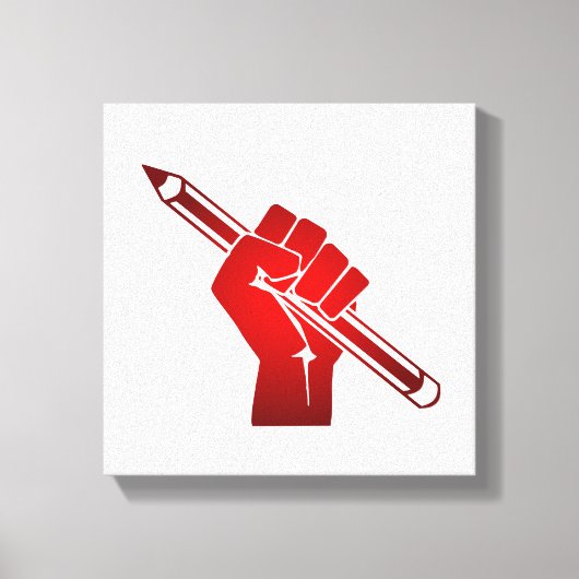 Angestiftete Faust mit einem Stift Leinwanddruck (Vorderseite)