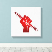 Angestiftete Faust mit einem Stift Leinwanddruck (Insitu (Holzboden))