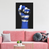 Angestiftete Faust mit griechischer Flagge Leinwanddruck (Insitu (Wohnzimmer))