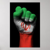 Angestiftete Faust mit iranischer Flagge Poster (Vorne)