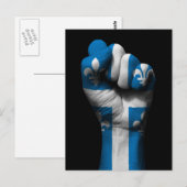 Angestiftete Faust mit Quebec-Flagge Postkarte (Vorne/Hinten)