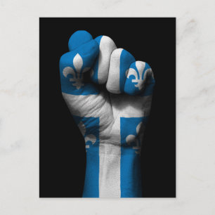 Angestiftete Faust mit Quebec-Flagge Postkarte