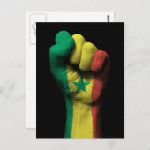 Angestiftete Faust mit Senegal-Flagge Postkarte (Vorne/Hinten)