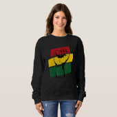 Angestifteter schwarzer Power Afrika Blm 1 Sweatshirt (Vorne ganz)
