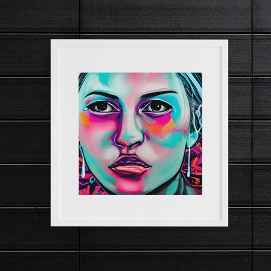 Angestrichene Frauen | AI-Frauengesicht Poster