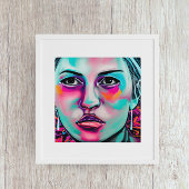 Angestrichene Frauen | AI-Frauengesicht Poster