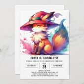 Angestrichener Fox Geburtstag Einladung (Vorne/Hinten)