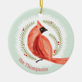 Angestrichener Kardinal Name und Foto für benutzer Keramikornament