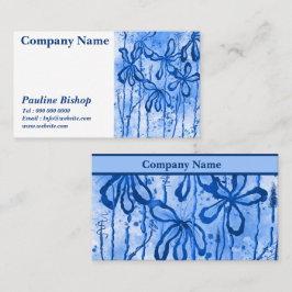 Angetauchte Blume Blaue Visitenkarte