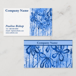 Angetauchte Blume Blaue Visitenkarte