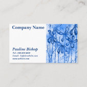 Angetauchte Blume Blaue Visitenkarte (Vorderseite)