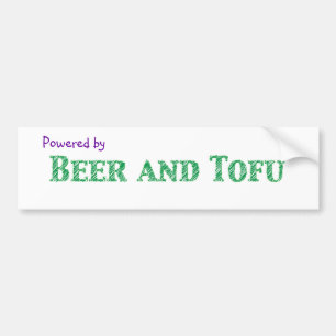 Angetrieben durch Bier und Tofu Autoaufkleber
