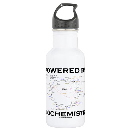 Angetrieben durch Biochemie (Krebs Zyklus) Edelstahlflasche (Vorderseite)