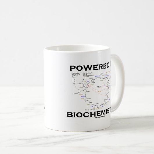 Angetrieben durch Biochemie (Krebs Zyklus) Kaffeetasse (VorderseiteRechts)