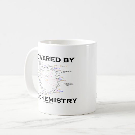 Angetrieben durch Biochemie (Krebs Zyklus) Kaffeetasse (Vorderseite Links)