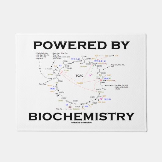 Angetrieben durch Biochemie Krebs Zyklusgeek-Spaß Fußmatte (Vorderseite)