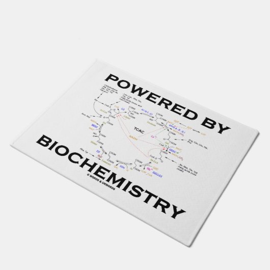 Angetrieben durch Biochemie Krebs Zyklusgeek-Spaß Fußmatte (Schrägansicht)