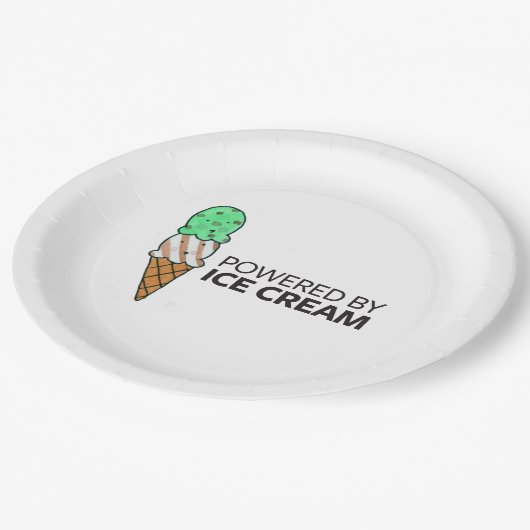 Angetrieben durch Eiscreme Pappteller (Schrägansicht)