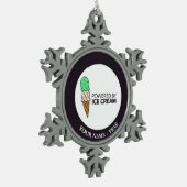 Angetrieben durch Eiscreme Schneeflocken Zinn-Ornament (Links)