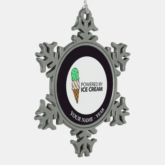 Angetrieben durch Eiscreme Schneeflocken Zinn-Ornament (Links)