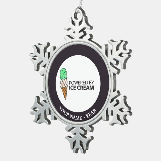 Angetrieben durch Eiscreme Schneeflocken Zinn-Ornament (Rechts)
